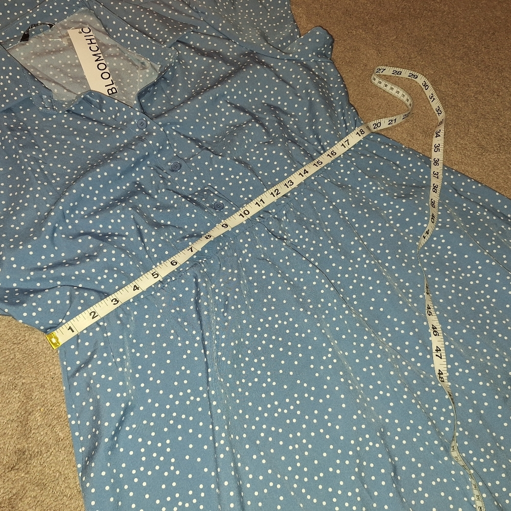 NWT / BloomChic Polka Dot Midi Dress in Blue and White / Size 18 -20 - Picture 10 of 13